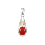 Virgo Zodiac Sign Pendant with Carnelian