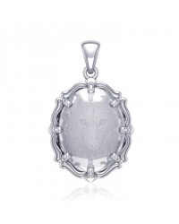 Wolf Natural Clear Quartz Pendant