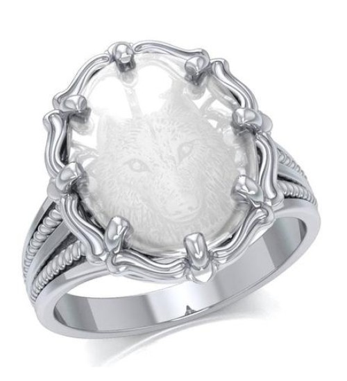 Wolf Natural Clear Quartz Ring