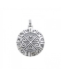 Zodiac Symbol Wheel Pendant