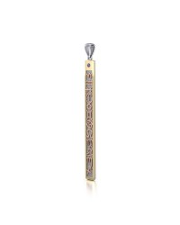 Zodiac Symbol Three Tone Pendant with Amethyst
