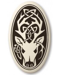 Stag - The Horned God Oval Porcelain Necklace