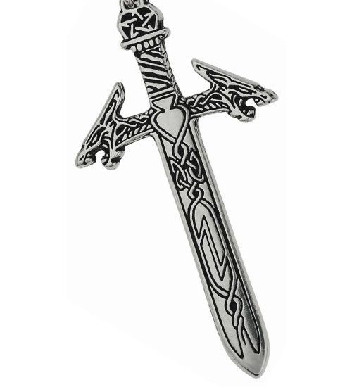 Rune Masters Magical Sword Pewter Necklace