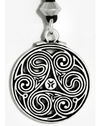 Triscele Celtic Spiral Pewter Necklace