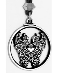 Double Phoenix Pewter Pendant