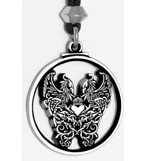 Double Phoenix Pewter Pendant