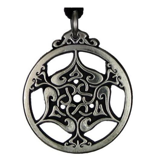 Heart Triskele Celtic Knot Pewter Necklace