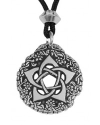 Pentacle of the Goddess Small Pewter Necklace