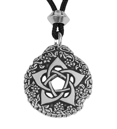 Pentacle of the Goddess Small Pewter Necklace