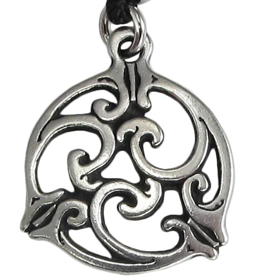 Triscele Celtic Spiral Pewter Necklace in 2 Sizes