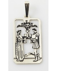 Two of Cups Small Tarot Pendant