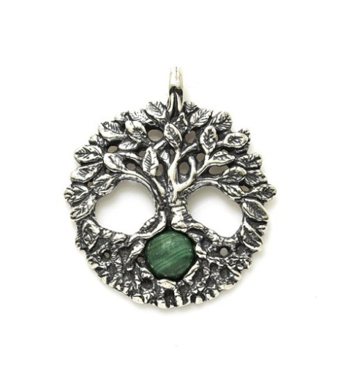 Celtic Tree of Life Sterling Silver Pendant with Gemstone