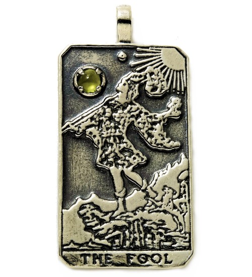 The Fool Large Gemstone Tarot Pendant