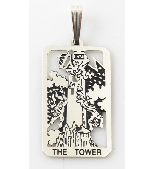 The Tower Small Tarot Pendant