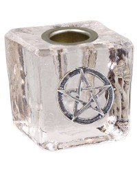 Pentacle Glass Mini Candle Holder