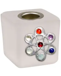 Chakra Flower Frosted Glass Mini Candle Holder