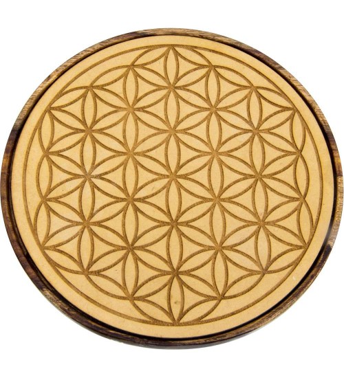 Flower of Life Wood Crystal Grid