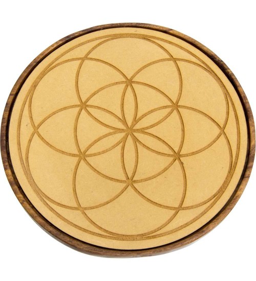 Seed of Life Wood Crystal Grid