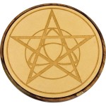 Pentacle Triquetra Wood Crystal Grid