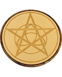Pentacle Triquetra Wood Crystal Grid