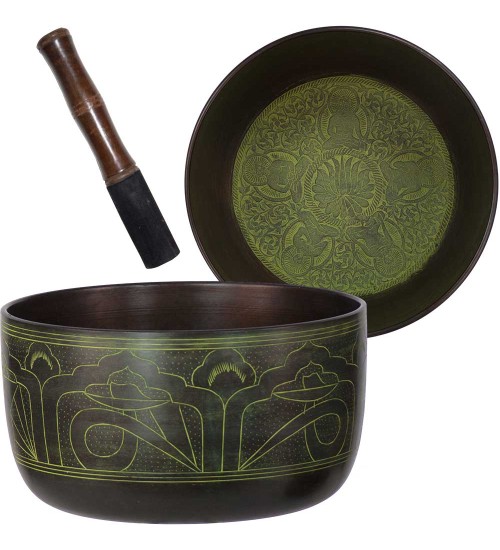 Green Flat Side 6 Inch Singing Bowl