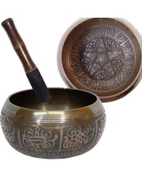 Dhyani Buddhas Large 6 Inch Embossed Singing Bowl