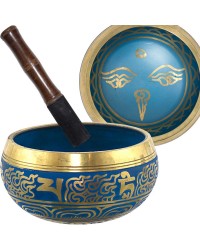 Eye of the Budha 6.5 Inch Blue Singing Bowl