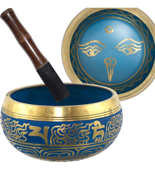 Eye of the Budha 6.5 Inch Blue Singing Bowl