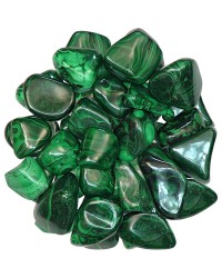 Malachite Tumbled Stones - 1 Pound Pack