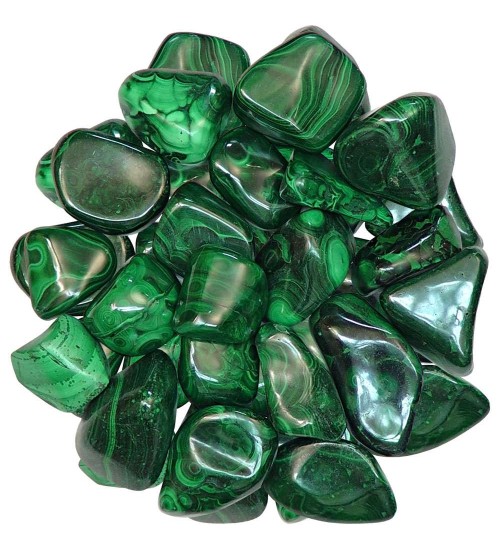 Malachite Tumbled Stones - 1 Pound Pack