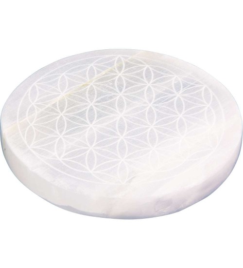 Flower of Life Selenite Charging Disk