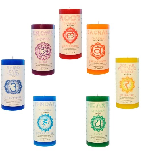 Chakra Pillar Candles - Set of 7