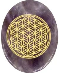 Amethyst Flower of Life Worry Stone