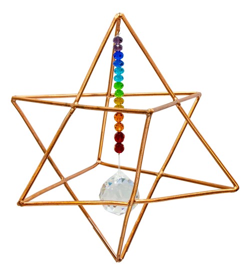 Copper Merkaba Energizer with Chakra Crystals