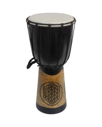 Djembe Drum Carved Flower of Life Black Drum