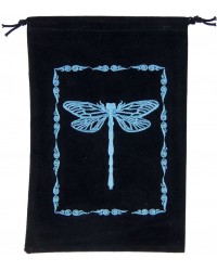 Dragonfly Embroidered Velvet Pouch