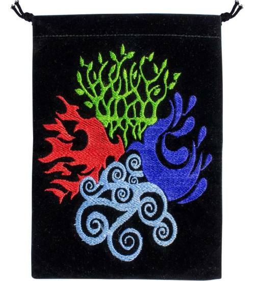 4 Elements Embroidered Velvet Pouch