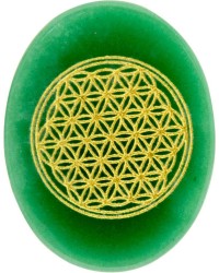 Green Aventurine Flower of Life Worry Stone