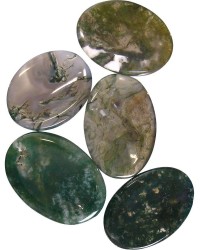 Moss Agate Worry Stone