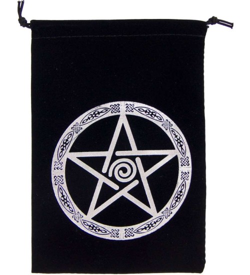 Pentacle Embroidered Velvet Pouch