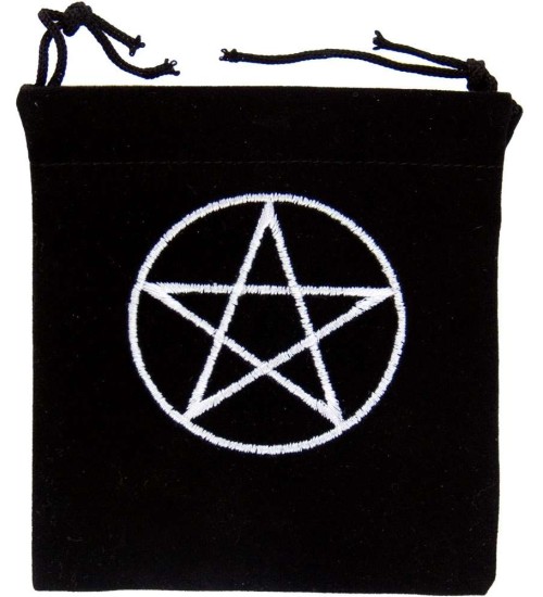 Pentacle Embroidered Small Velvet Pouch