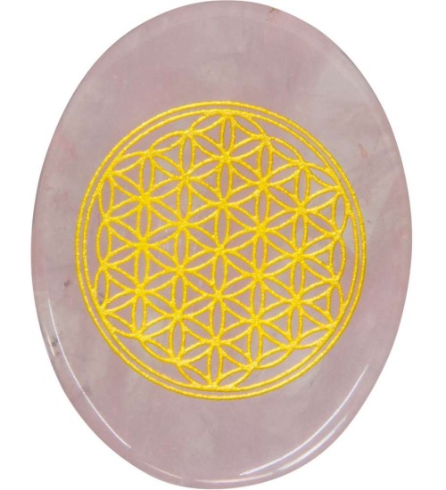 Rose Quartz Flower of Life Worry Stone