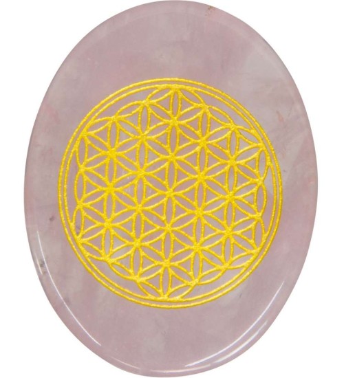 Rose Quartz Flower of Life Worry Stone