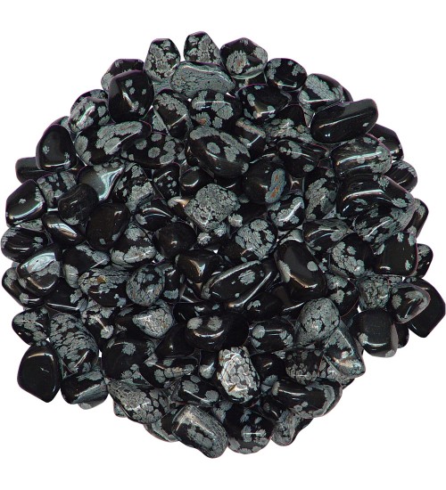 Snow Flake Obsidian Tumbled Stones - 1 Pound Pack