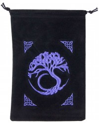 Tree of Life Embroidered Velvet Pouch