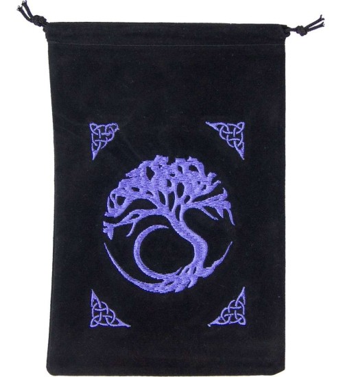 Tree of Life Embroidered Velvet Pouch