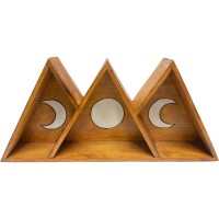 Triple Moon Wood Altar Shelf