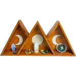 Triple Moon Wood Altar Shelf