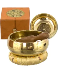 Tibetan Wheel of Life Singing Bowl Gift Set