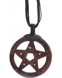 Wood Pentacle Large Pendant